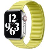 Curea iUni compatibila cu Apple Watch 1/2/3/4/5/6, 38mm, Leather Link, Galben